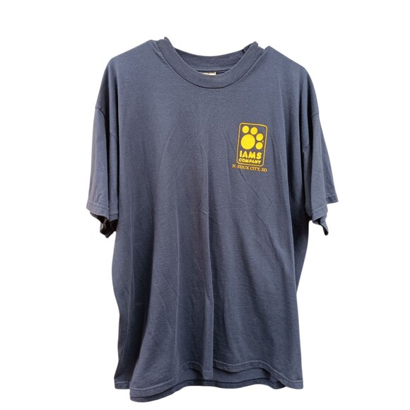 Vintage Iams Tee Size XL Navy Blue - Picture 1 of 4